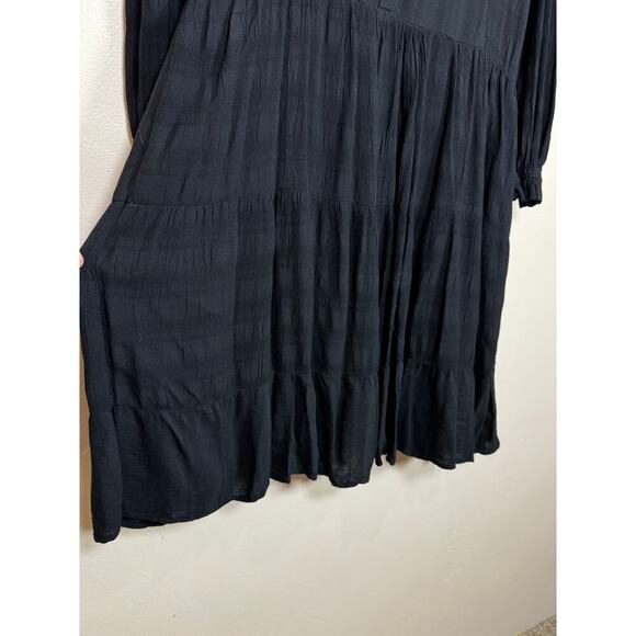 Anthropologie Amadi Rossi Ruffled Tunic Rayon Dress Made in USA Boho Spring M - Picture 8 of 11